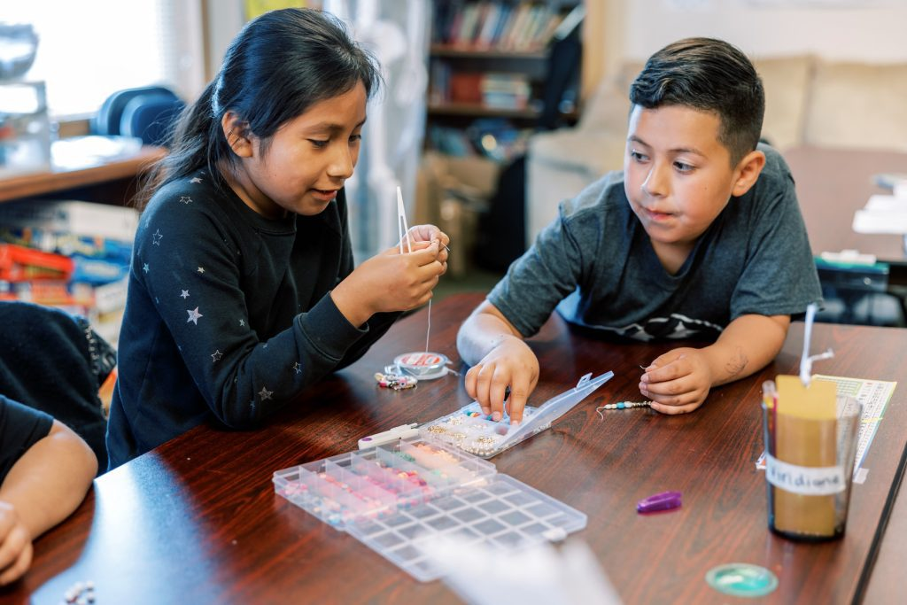 kids at a table