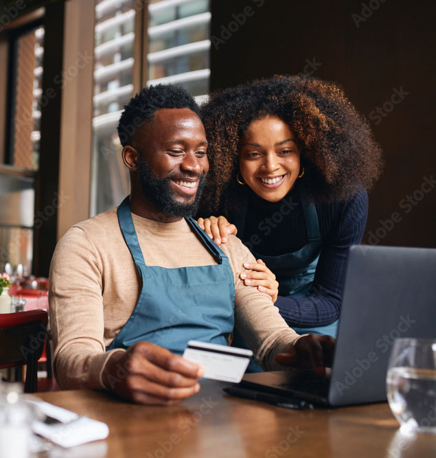 couple with laptop