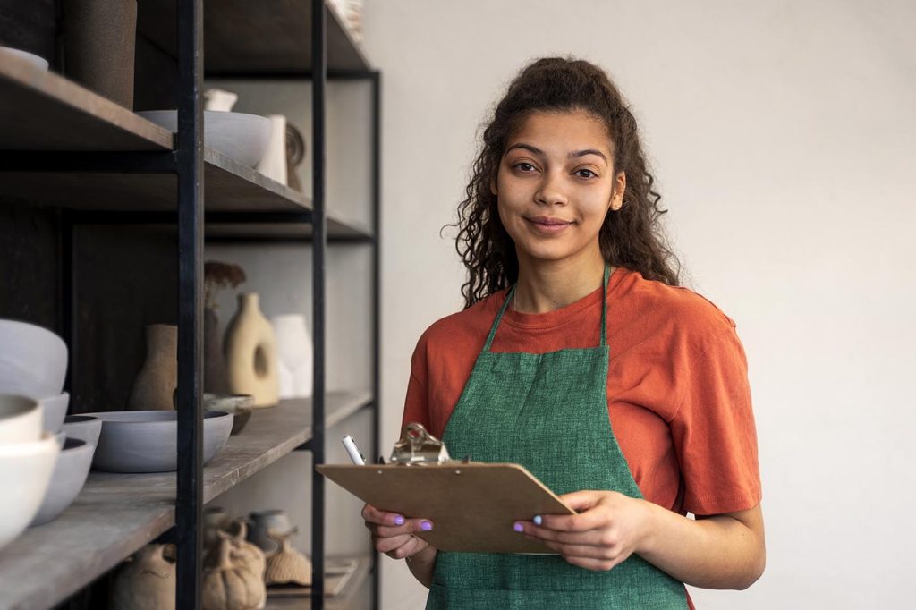 woman with clipboard