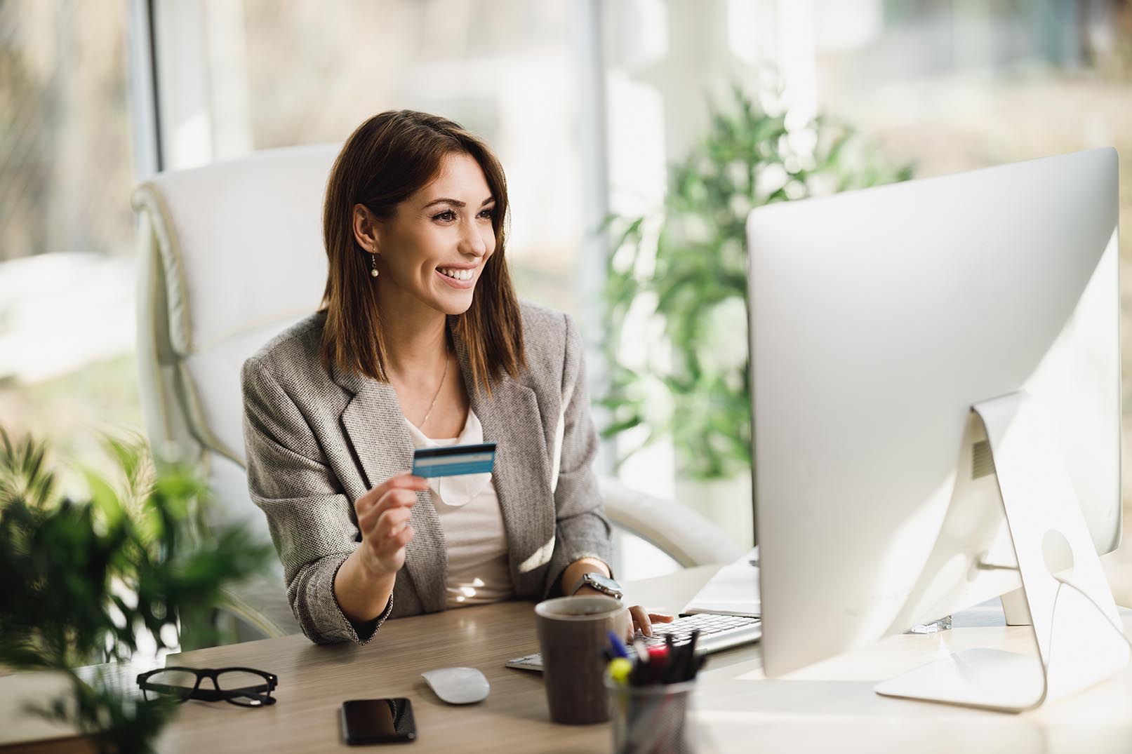 Woman with credit card